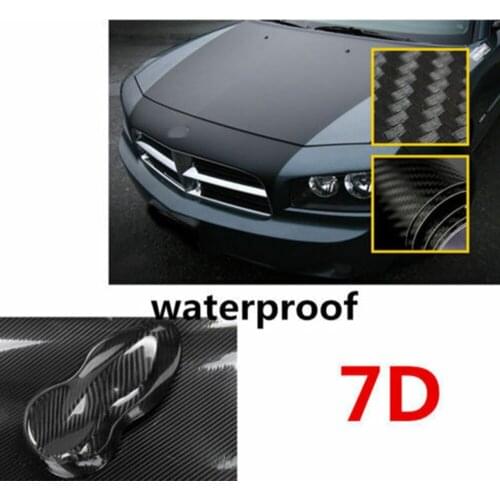 7D Carbon Fiber Car Decal Sticker 1.5M Waterproof Matte Black Wrapping Vinyl Film Anti-Scratch For BMW Audi VW Hyundai Toyota