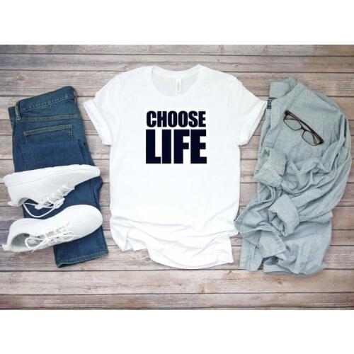 Choose Life short sleeve White Men Tshirt men clothing