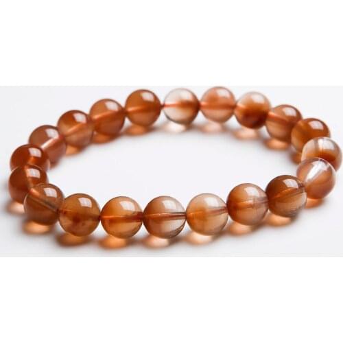 10mm Natural Red Rabbit Hair Rutilated Quartz Crystal Beads Bracelet AAA