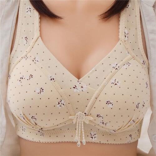 Floral Print Ladies Bra Non Adjustable Sexy Full Cup Underwear Push Up Breathable Healthy Brassiere New Female Lingerie