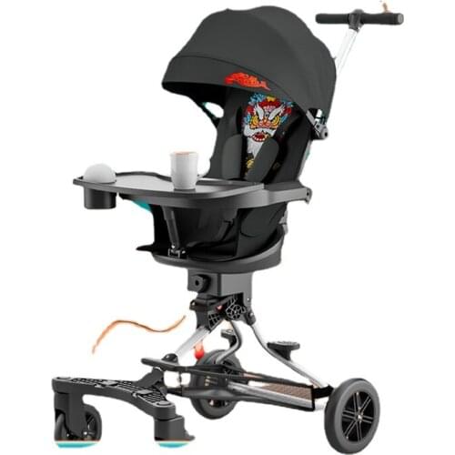 Childrens tricycle baby umbrella car 1-4 years old lightweight folding body two-way infant stroller