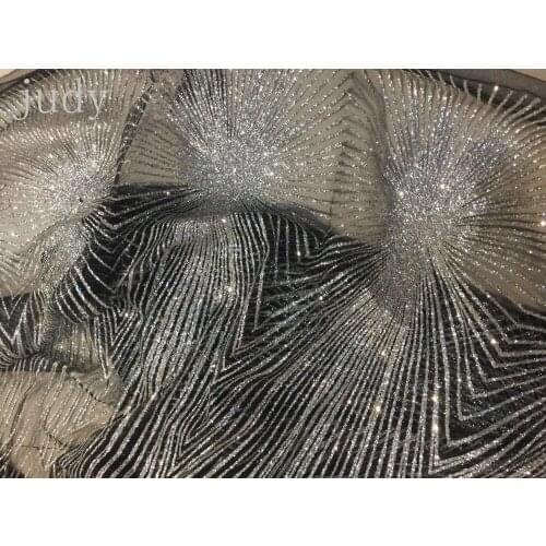 HL35# Black network bottom silver turn line network shining powder for bridal wedding dress/sawing Free shipping