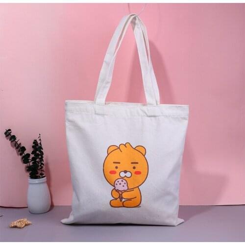 Cartoon Bear Canvas Bag Female Bag Casual Peach Streetwear Shopper Bag Kawaii New Fun Cartoon Women Shoulder Bags School Bag