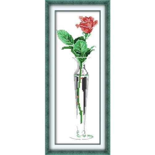 Joy Sunday A Rose DIY Crafts Cross Stitch Printed Patterns 11&14CT Printed Cross Stitch Kit on Canvas Chinese Embroidery Sets