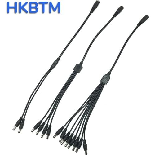 DC power splitter cable for cctv security adapter connector male DC Female To 2/3/4/5/8 Power Splitter Cable Adapter Connector