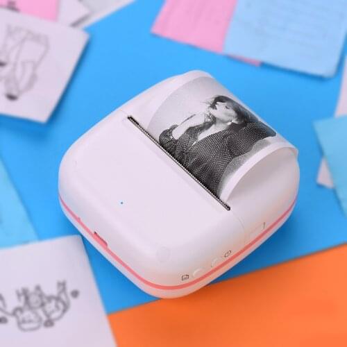 Mini Pocket Printer BT Wireless Portable Instant Mobile Printer 57mm Thermal Paper Receipt Label Sticker Memo Photo Printing