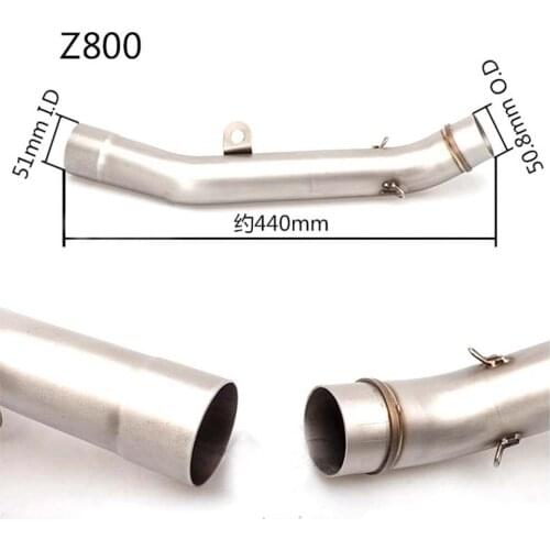 51mm Motorcycle exhaust Contact middle Link pipe slip-on For KAWASAKI Z800 2013-2016 or Z750 2007-2014