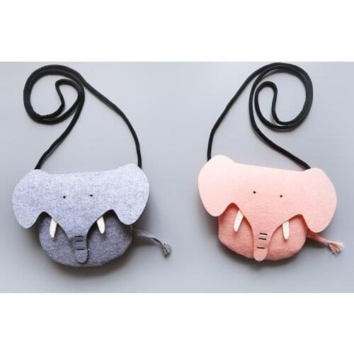 Korea Handmade Cute Non-woven fabric Cartoon Elephant Children Girl Kids Necklace Bag Apparel Accessories-XTHCGNLB009F