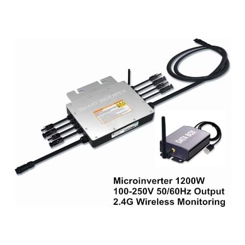 Waterproof IP65 Solar Grid Tied Micro Inverter 1200W Microinverter Inversor 100-250V 50-60Hz Output +2.4G Wireless Monitoring