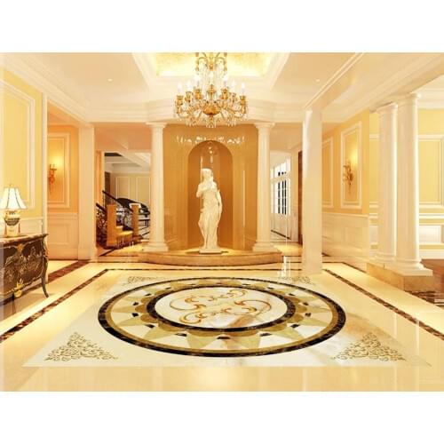 European pattern marble Waterproof floor mural painting Custom Photo self-adhesive 3D floor 3d floor tiles