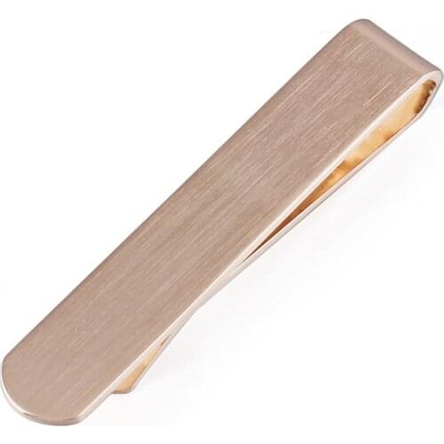 HAWSON 1.5 inch Mens Small Tie Clip Rose Gold Color Matte Tie Bar Pin for Men