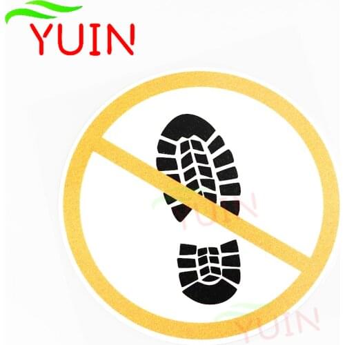 No Walking Is Allowed Here Car Sticker Shoe Print Applique Fashion PVC Decoration Auto Accessories Waterproof Decal 12 *12cm