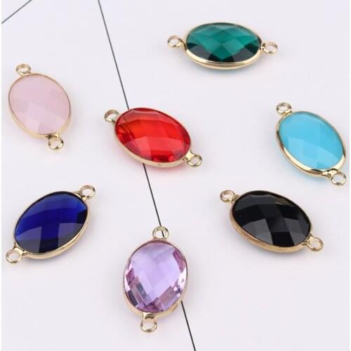 2pcs Irregular Resin Crystal Oval Bracelet Connector Charms Pendant Bead Diy Necklace Choker Earrings Handmade Jewelry Findings