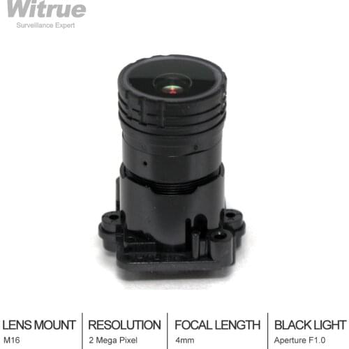 Star light and black light cctv lens 2MP 1/2.7" Aperture F1.0 4mm cctv camera lens for Security Camera M16 Mount
