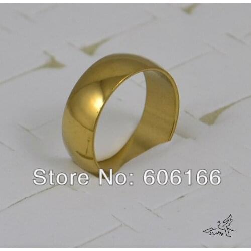 30pcs/lot 7mm Wedding Bands Engagement Ring Mix Size Gold Tone Polishing Dome Half Round Stainless Steel Rings Fashion Jewelry