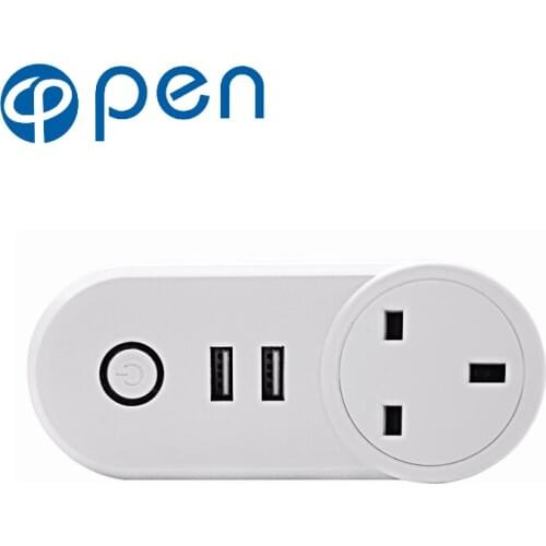 OPSA-002 10A Wifi Smart Switch Power Plug Socket UK 220V Wireless Light Outlet Timer Remote Control Support Alexa Google Home