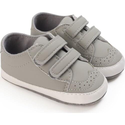Autumn Fall Solid Soft Sole PU Leather Crib Shoes For Newborn Baby Boys Girls Shoes Anti-Slip Shoes 0-18M First Walker