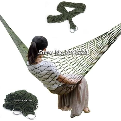 Portable Garden Nylon Hammock swingHang Mesh Net Sleeping Bed hamaca for Outdoor Travel Camping hamak blue green red hamaca