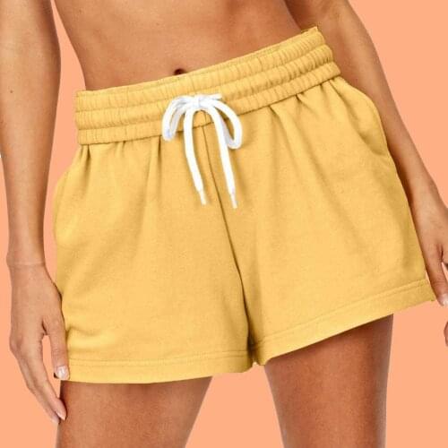 Summer Women Short Pants Drawstring Solid Color skin-friendly High Waist Loose Shorts Women Streetwear Shorts 2021