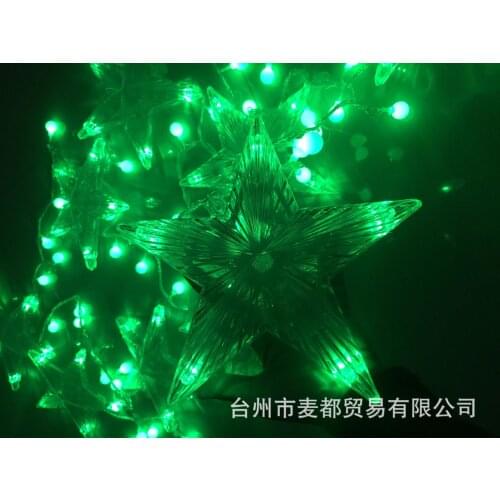 LED flashing lights string 20cm five-pointed star mixed ball full of stars wedding Christmas decoration lights