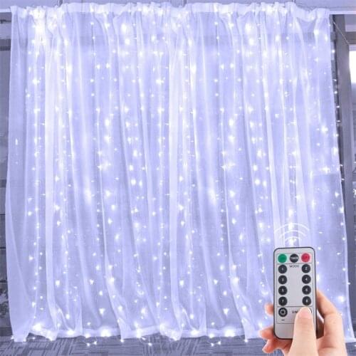 LED Hanging Window Curtain String Lights 8 Lighting Modes Fairy Lights USB Powered Waterproof Lights for Christmas Bedroom Decor
