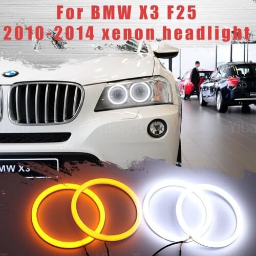 LED SMD Cotton Light Switchback Angel Eye Halo Ring DRL Kit for BMW X3 F25 2010 2011 2012 2013 2014 Xenon Headlight