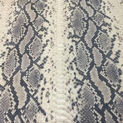 Grey Genuine Cow Leather Fabric with Snake Pattern Embossed,1.0-1.3mm,Free Shipping