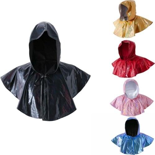 Unisex Cosplay Death Cape Short Hooded Cloak Wizard Witch Medieval Cape Halloween Hats