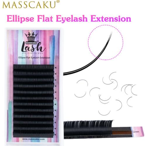 Outstanding Quality Soft Matte Synthetic Flat Eyelash High Quality Flat Eyelash 100% Hand Made Flat Ellipse Eyelash Extensions