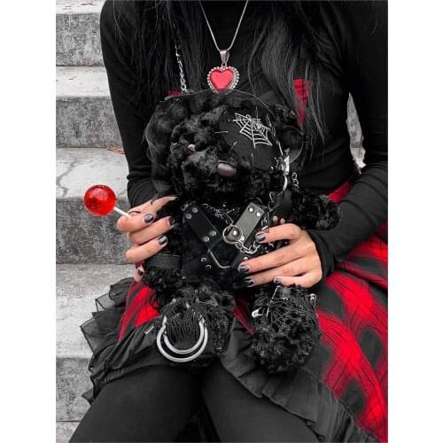 High quality Original Design Gothic Bear Lolita Dark Messenger Bag Shoulder Hand Bear Bag