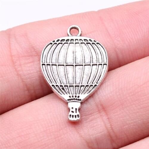 WYSIWYG 10pcs 24x16mm Pendant Hot Air Balloon Charm Pendants For Jewelry Making 2 Colors Hot Air Balloon Pendants