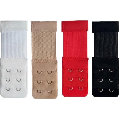 Skritts 4PCS 2 Hook Bra Extender For Womens Elastic Bra Extension Strap Hook Clasp Expander Adjustable Belt Buckle Underwear