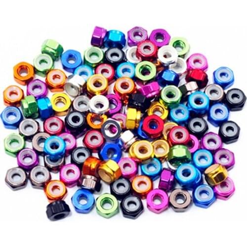 10PCS M3 Flange Nut 6061 Aluminum Alloy Nylon Non-slip Glue Ring Locknut for RC FPV Racing Drones Brushless Motor DIY Parts