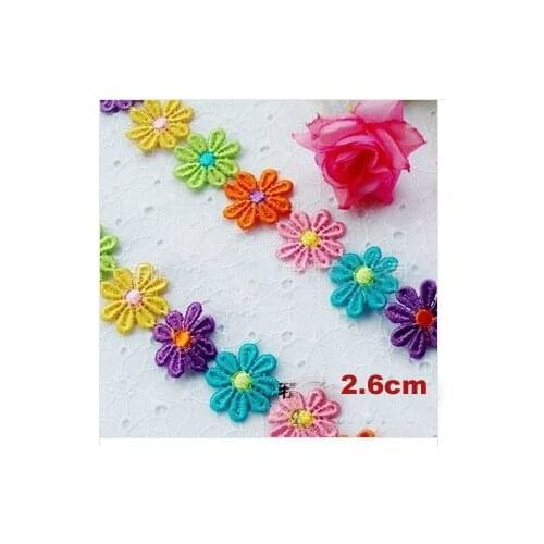 3 yards/lot 2.6cm Colorful winter sweet design lace,embelishments trim plum blossom lace (ss-1851)