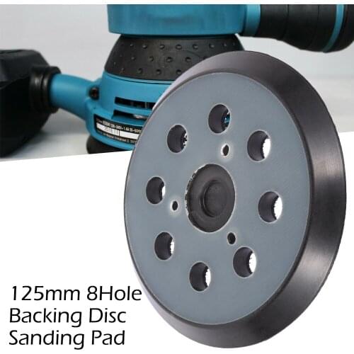 5 Inches 8-Hole Back-up Sanding Pad 125mm Hook Loop Sanding Backing Pad for Electric Makita Orbital Sander Disk Discs