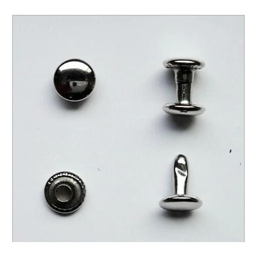 5mm 1000sets Gunmetal Round Double Cap Rapid Rivet Studs Punk Rock Rivets Nailheads Spike Free Shipping Wholesale High Quality