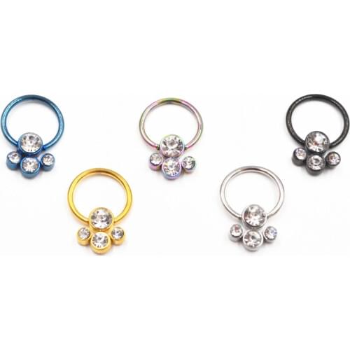 50pcs Surgical Steel Nose/Ear/ Lip Ring,BCR Body Piercing Earring tragus ring Free Shipping 16gx10mm Shine Gems NEW