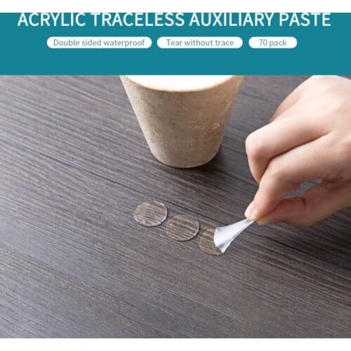 Wall Stickers 70pcs Round Double Sided Adhesive Tape Waterproof Film Sticker No Trace Strong Tape Dot Hook Transparent
