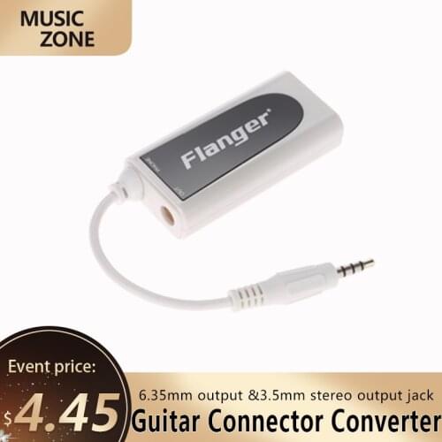 Flanger FC-21 Guitar Connector Converter Electric Guitar Bass to Mobile Phone Adapter Compatible with Phone/iPad Android