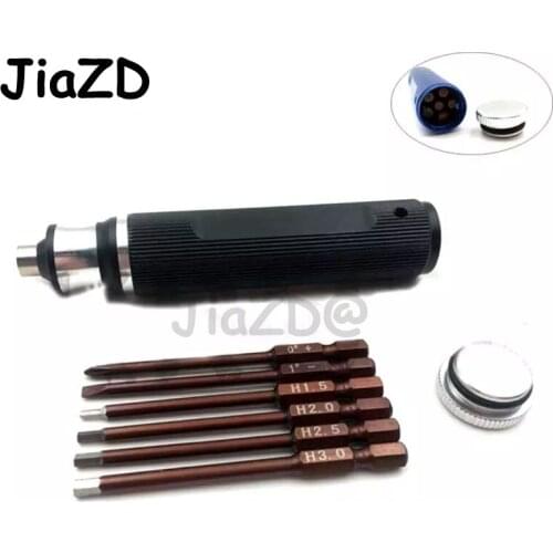 Free 6 In 1 Hex Screw Driver Tools Kits High Quality 1.5/2.0/2.5/3.0mm/+/- Type Inner Hexagon Head RC Screwdriver Plane Model T5