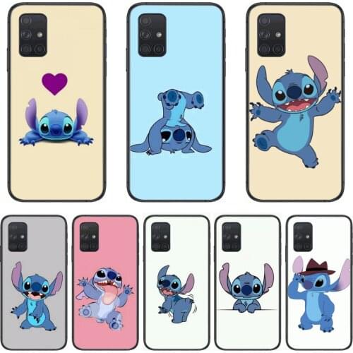 Phone Case Stitch Disney Phone Case Hull For Samsung Galaxy A 50 51 20 71 70 40 30 10 E 4G 5G S Black Shell Art Cell Cover