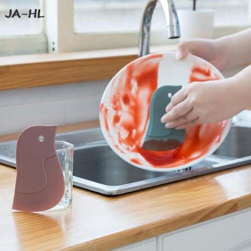 1pc Cute Cartoon Soft Scraper Kitchen Baking Tool Multi-function Scraper Oil Plate Scraping Oil Scraper Cleaning Tool New