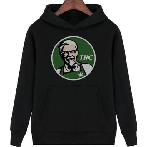 KFC PARODY THC Weed Hoodie Fleece Jacket Winter Coat Sweatshirt Funny Hoodies USA size S-3XL