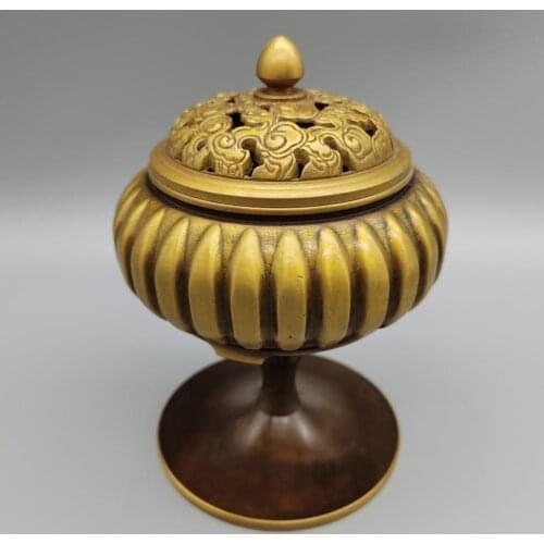 Chinese brass copper tower stupa pagoda incense burner censer metal crafts home Decor
