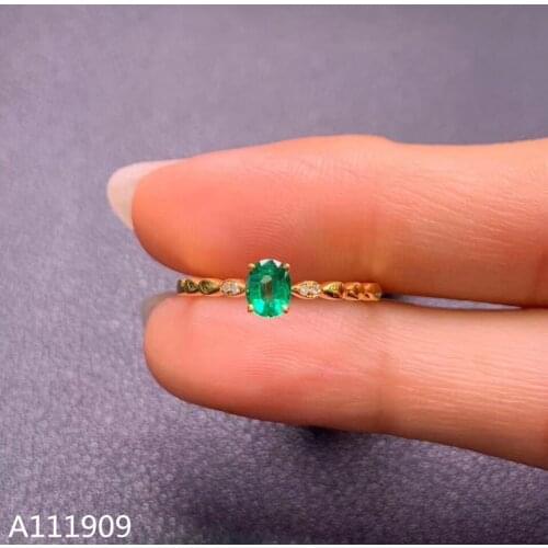 KJJEAXCMY boutique jewelry 925 sterling silver inlaid natural emerald gemstone female ring support detection popular
