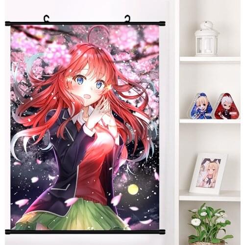 Japanese Anime Go-Toubun no Hanayome Nakano Nino Wall Scroll Mural Poster Cartoon Wall Hanging Poster Home Decor Collection Art
