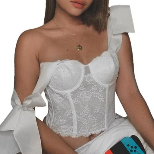 Women Close-fitting Boat Neck Camisole, Solid Color Sleeveless Tie Up Crop Tops, Black/ White 2021 Brand New Fashion