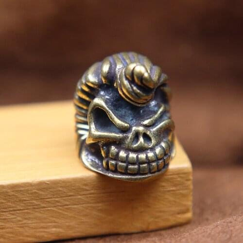 Brass Fashion Hairstyle Handsome Skull DIY Knife Beads Lanyard Pendants Punk Retro Paracord Bracelets Accessories Jewelry Making