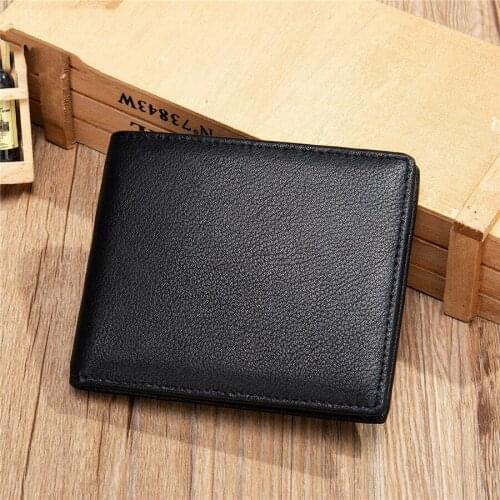 New Men Wallets Small Money Purses Wallets Design Genuine Leather Male Vintage Business Short Wallet With Coin Bag Wallet