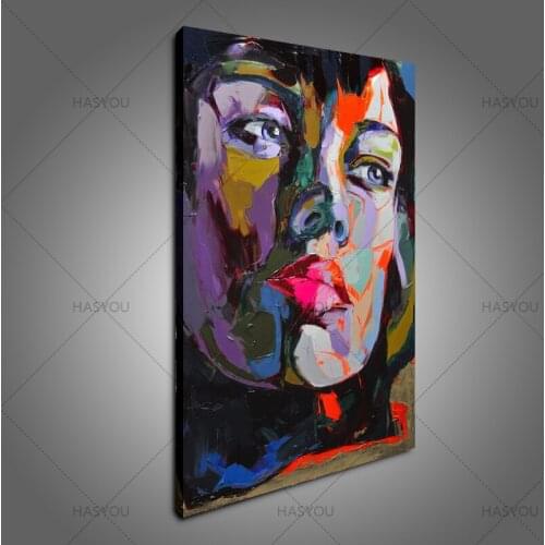 Top Artist Handmade High Quality modern colourful Portrait Oil Painting Wall Painting Figure Face Paintings Home Decor no frame